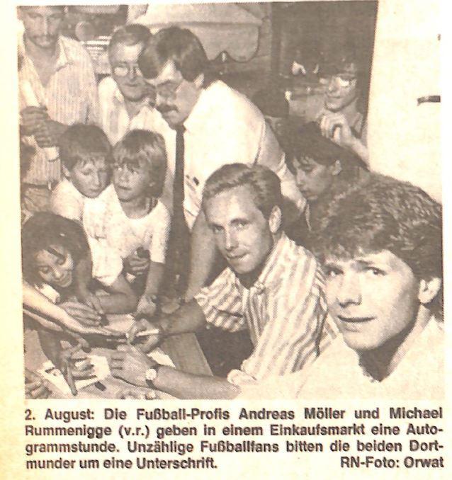 Die Fußball-Profis Andreas Möller und Michael Rummenigge 
